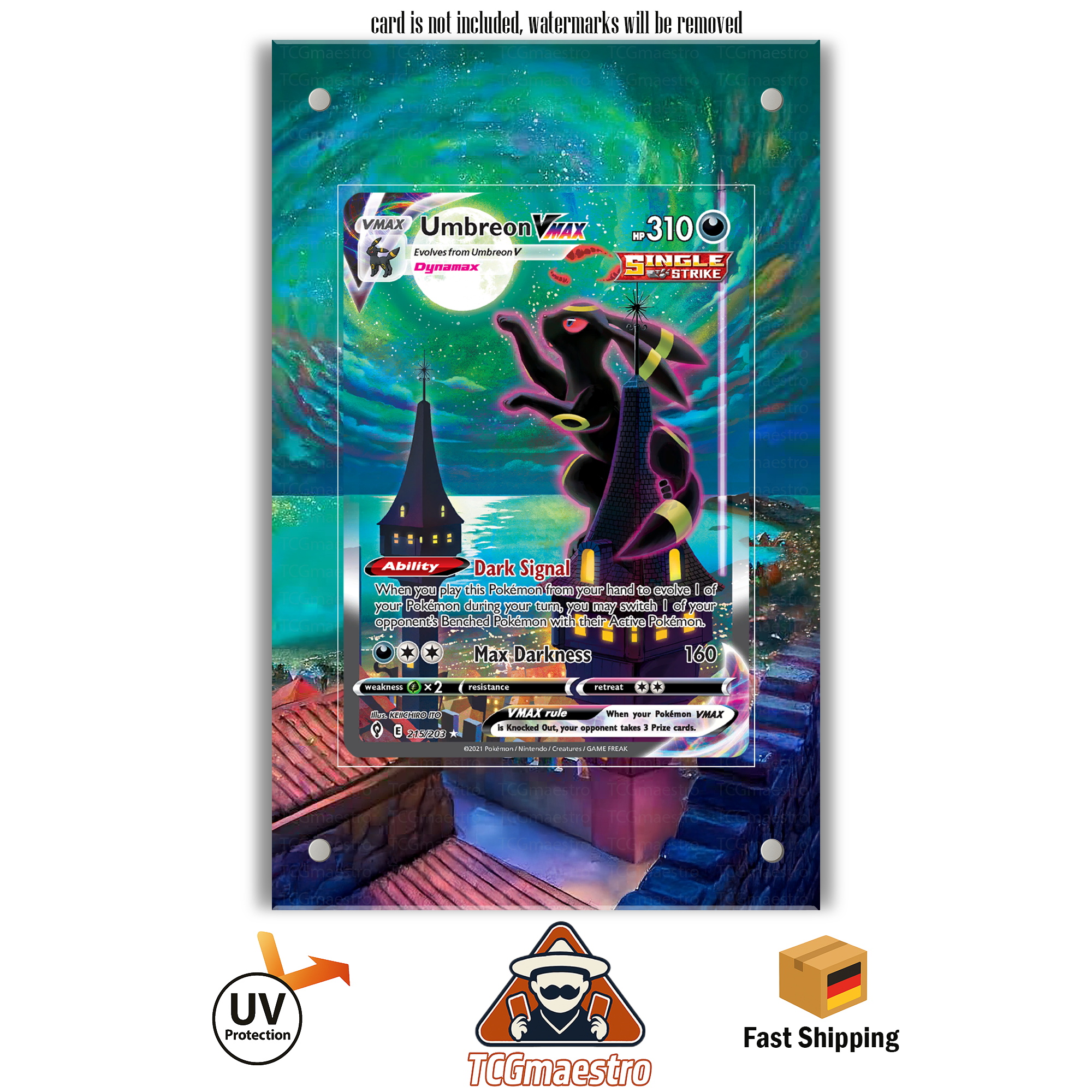 Umbreon EVS 215 Pokémon Extended Artwork Frame & Display Case