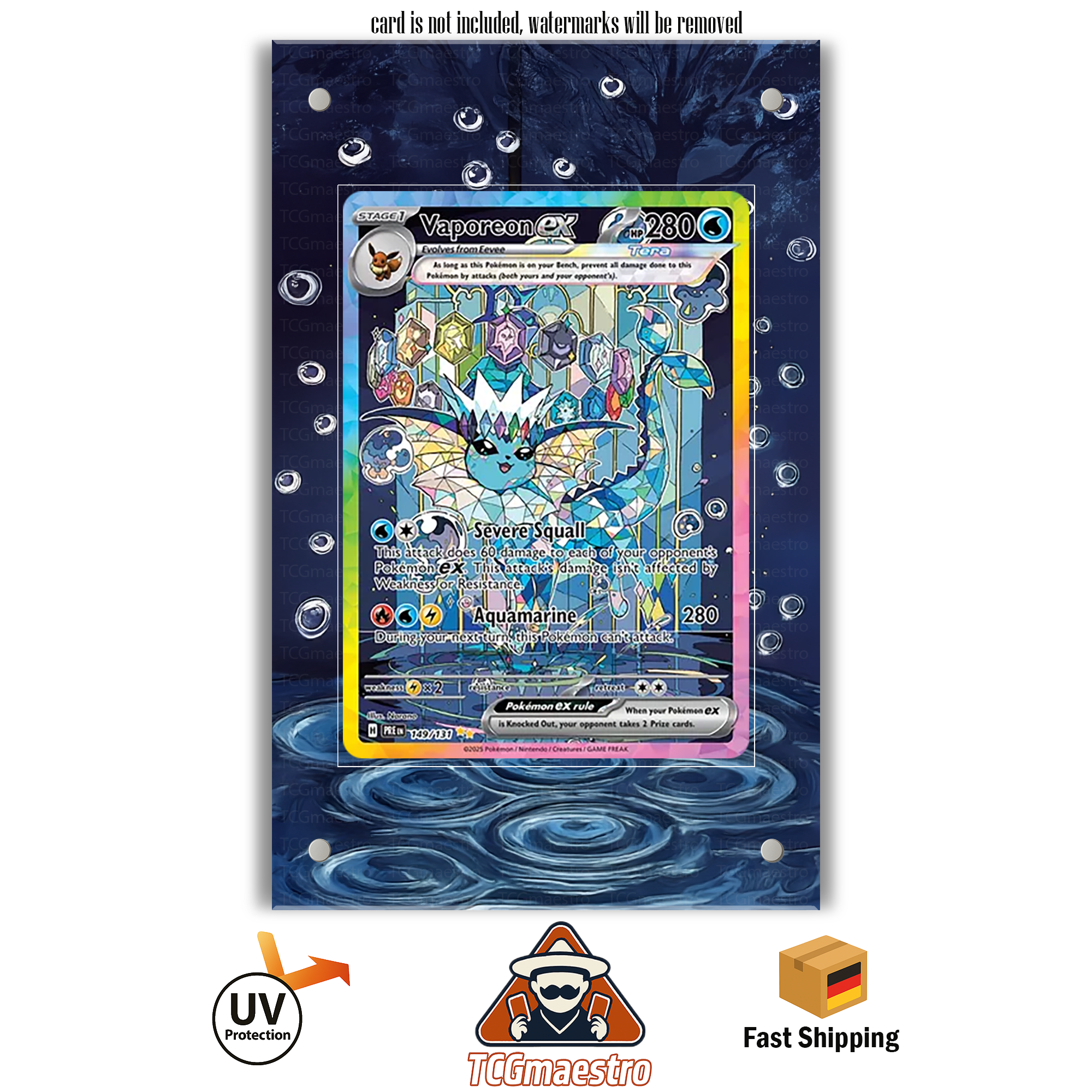 Aquana Vaporeon Pokémon Extended Artwork Rahmen Case Schutz – TCGmaestro