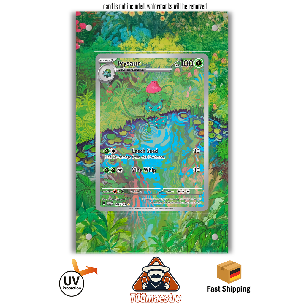 Bisaknosp Ivysaur 151 167/165 Pokémon Extended Artwork Rahmen & Schutzhülle