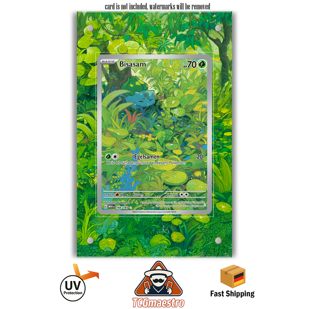 Bisasam Bulbasaur 151 143/142 Pokémon Extended Artwork Rahmen & Schutzhülle