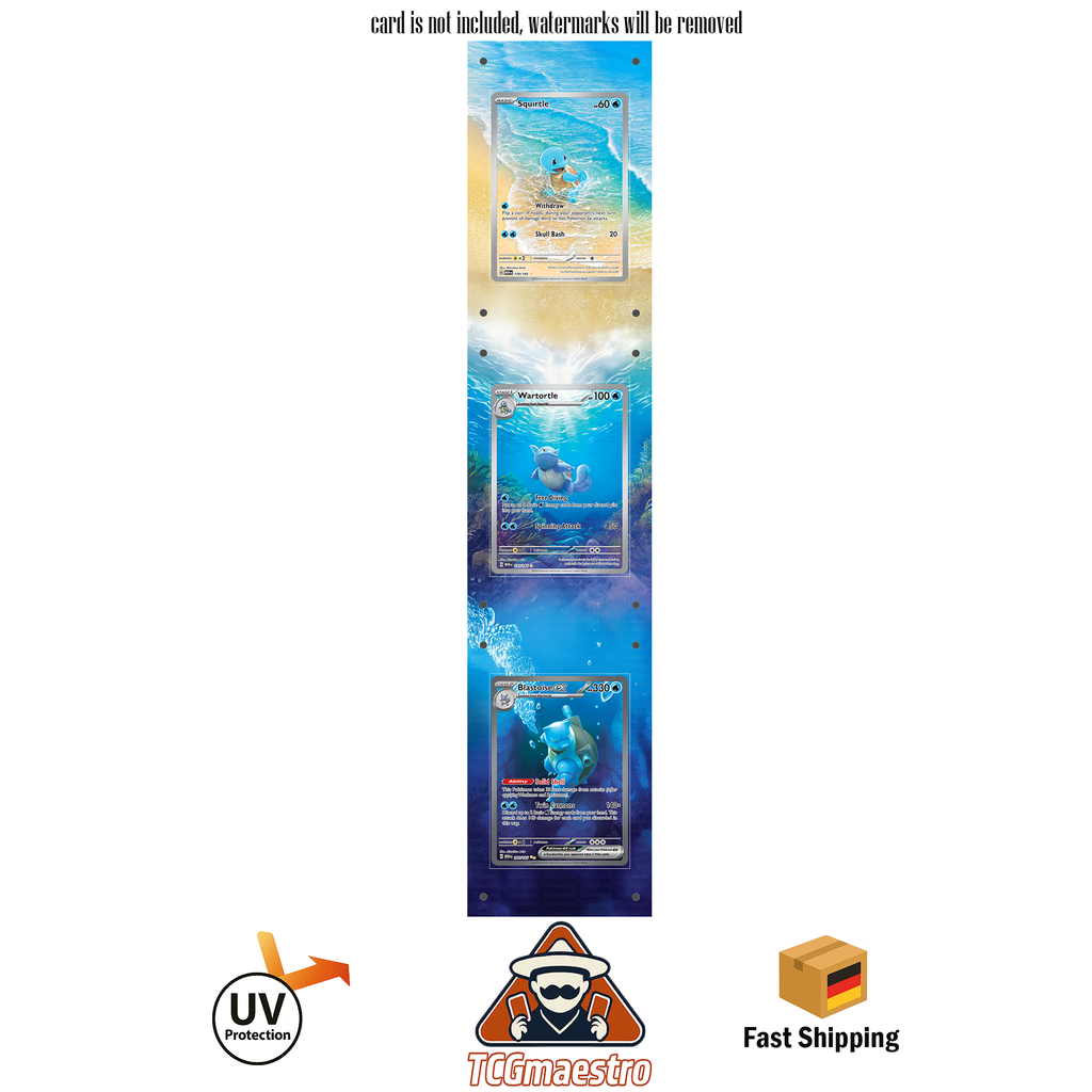 Schiggy Squirtle Wartortle Blastoise 151 Pokémon Extended Artwork Rahmen