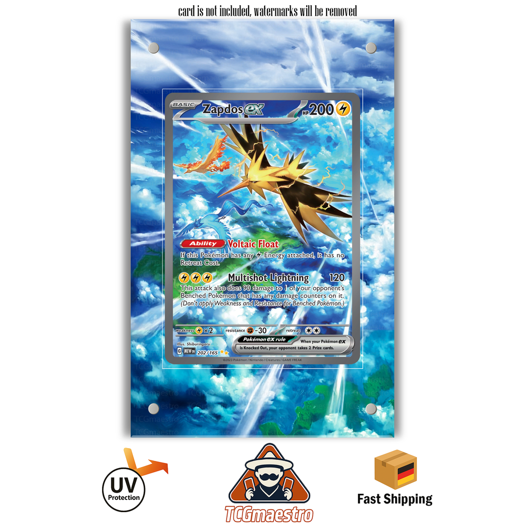 Zapdos 151 167/165 Pokémon Extended Artwork Rahmen & Schutzhülle