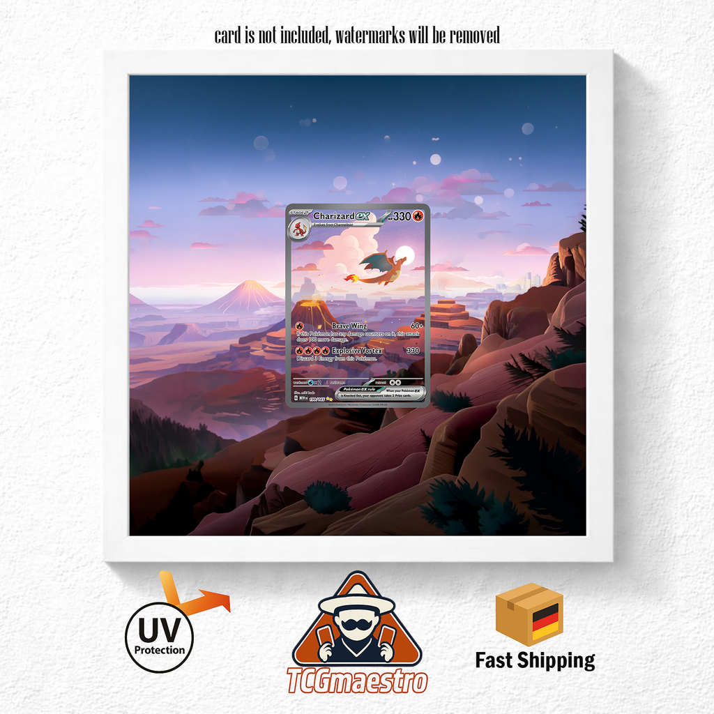 Bilderrahmen Pokémon 151 Glurak Charizard Display Art Frame