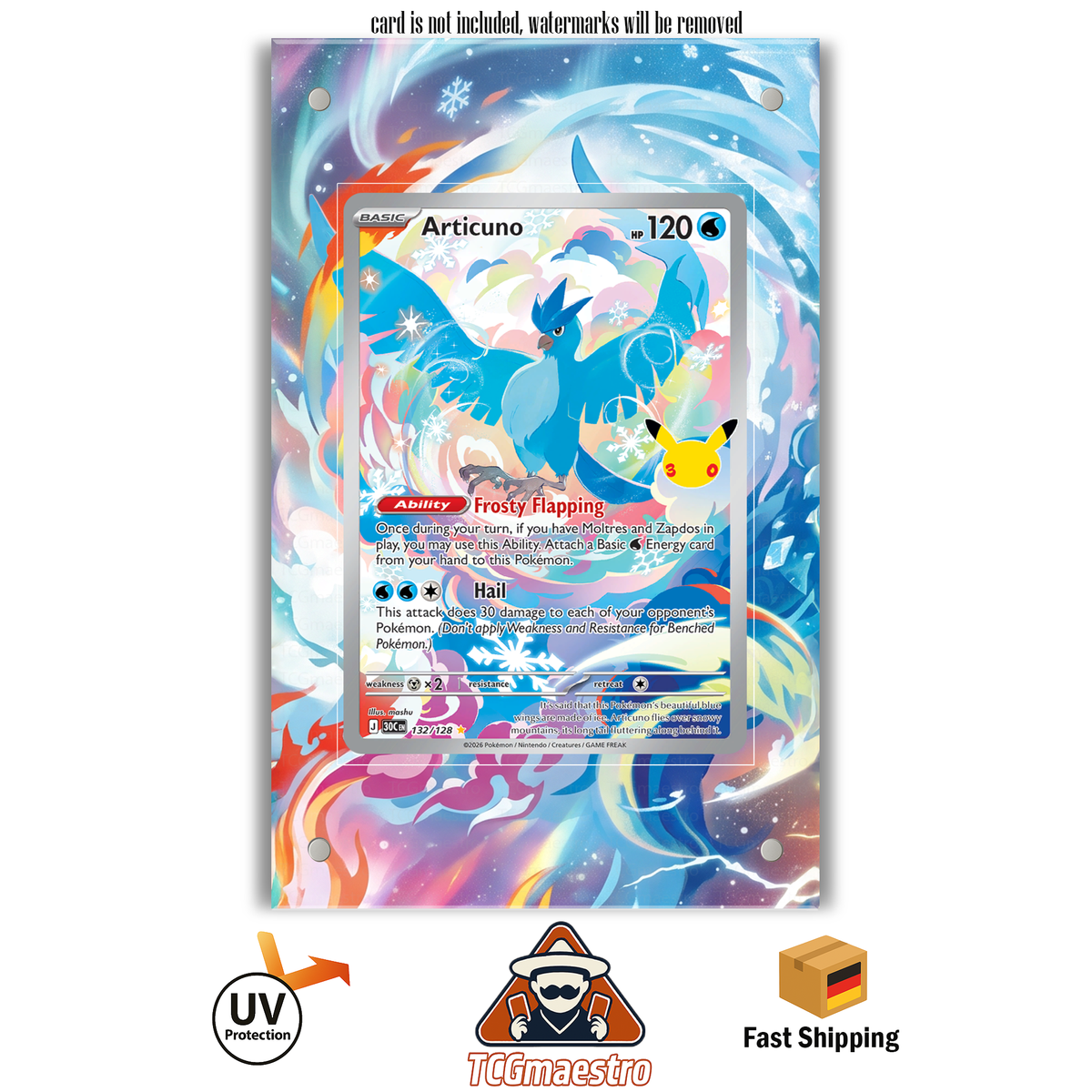 Arktos Articuno 132 Pokémon Extended Artwork Rahmen