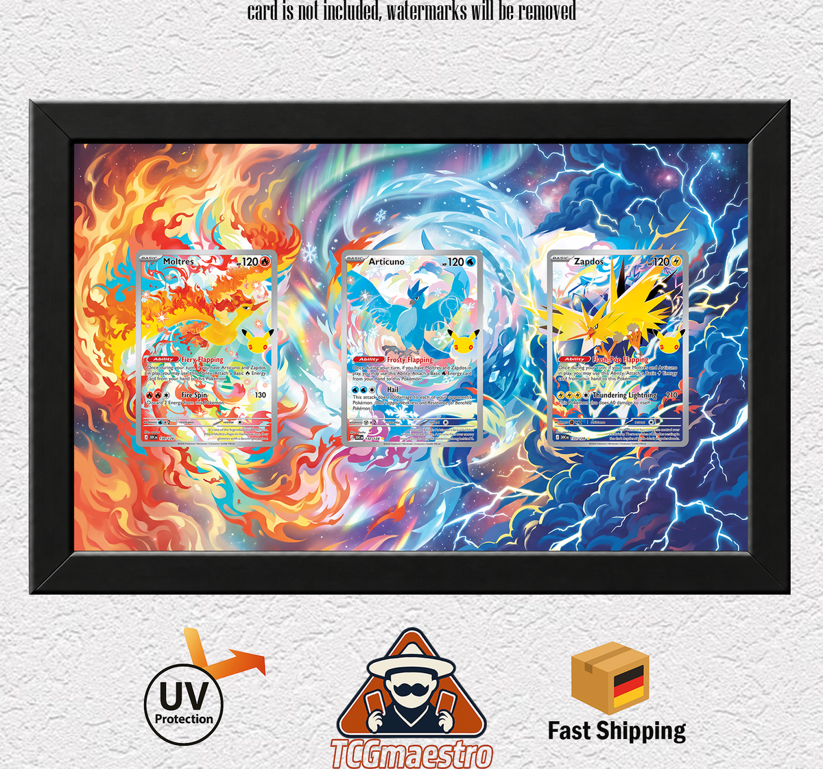 Pikachu SSP 238/191 Pokémon Extended Artwork Frame & protective Display Case