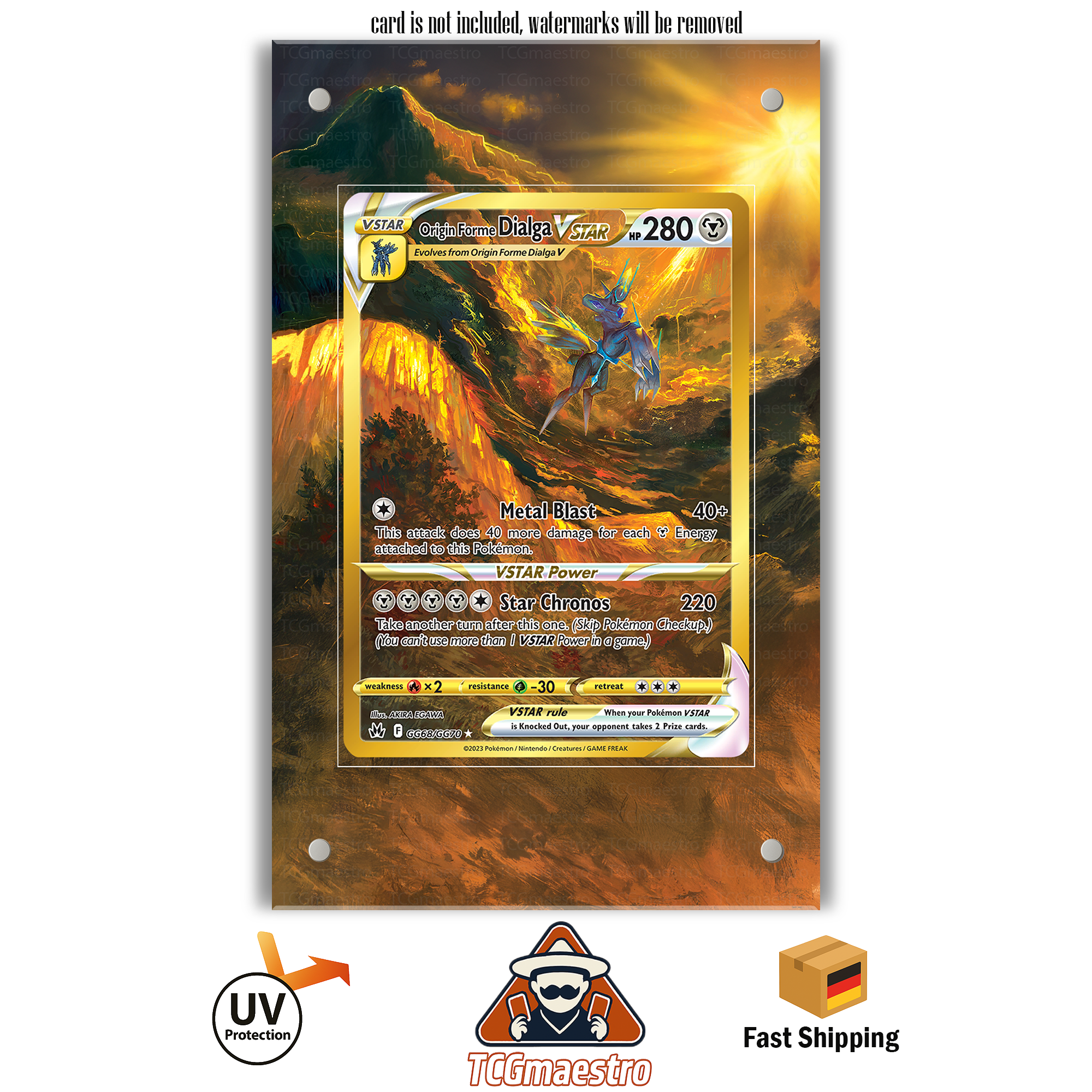 Dialga CRZ GG68 Pokémon Extended Artwork Rahmen & Schutzhülle