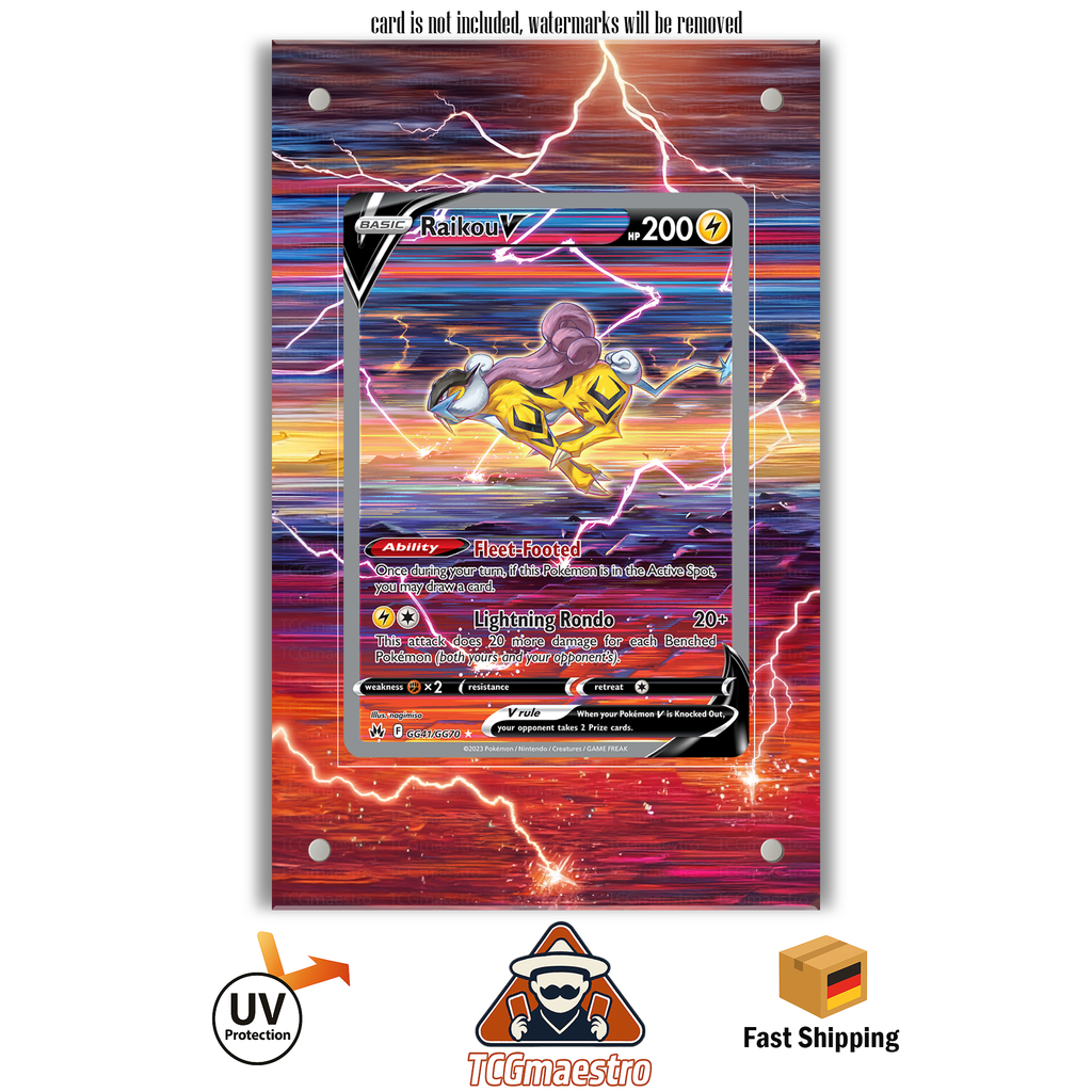Raikou CRZ GG41 Pokémon Extended Artwork Rahmen & Schutzhülle