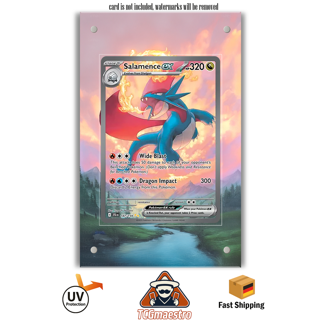 Brutalanda Salamence JTG 187/159 Pokémon Extended Artwork Rahmen & Schutzhülle