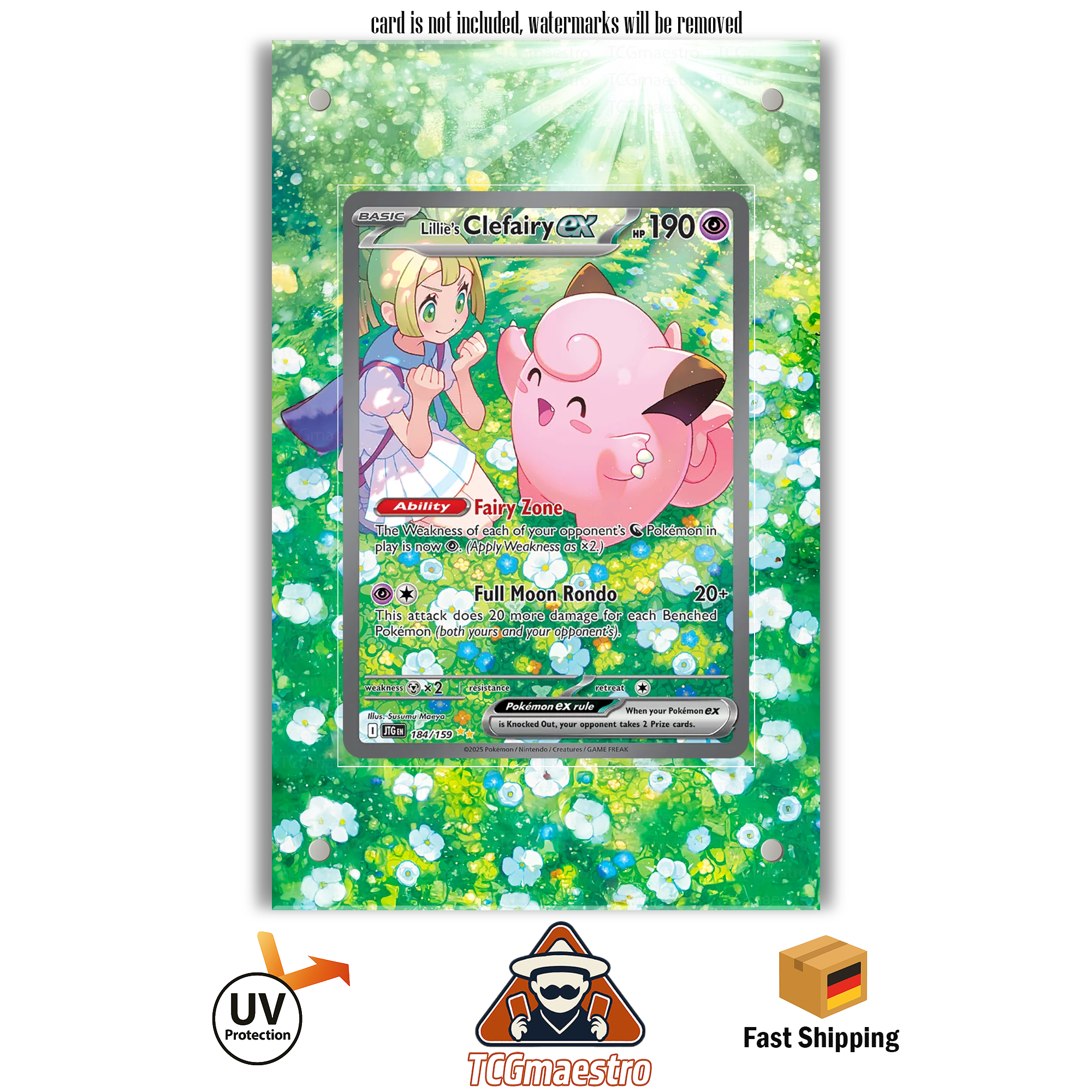 Piepi Clefairy JTG 184/159 Pokémon Extended Artwork Rahmen & Schutzhülle
