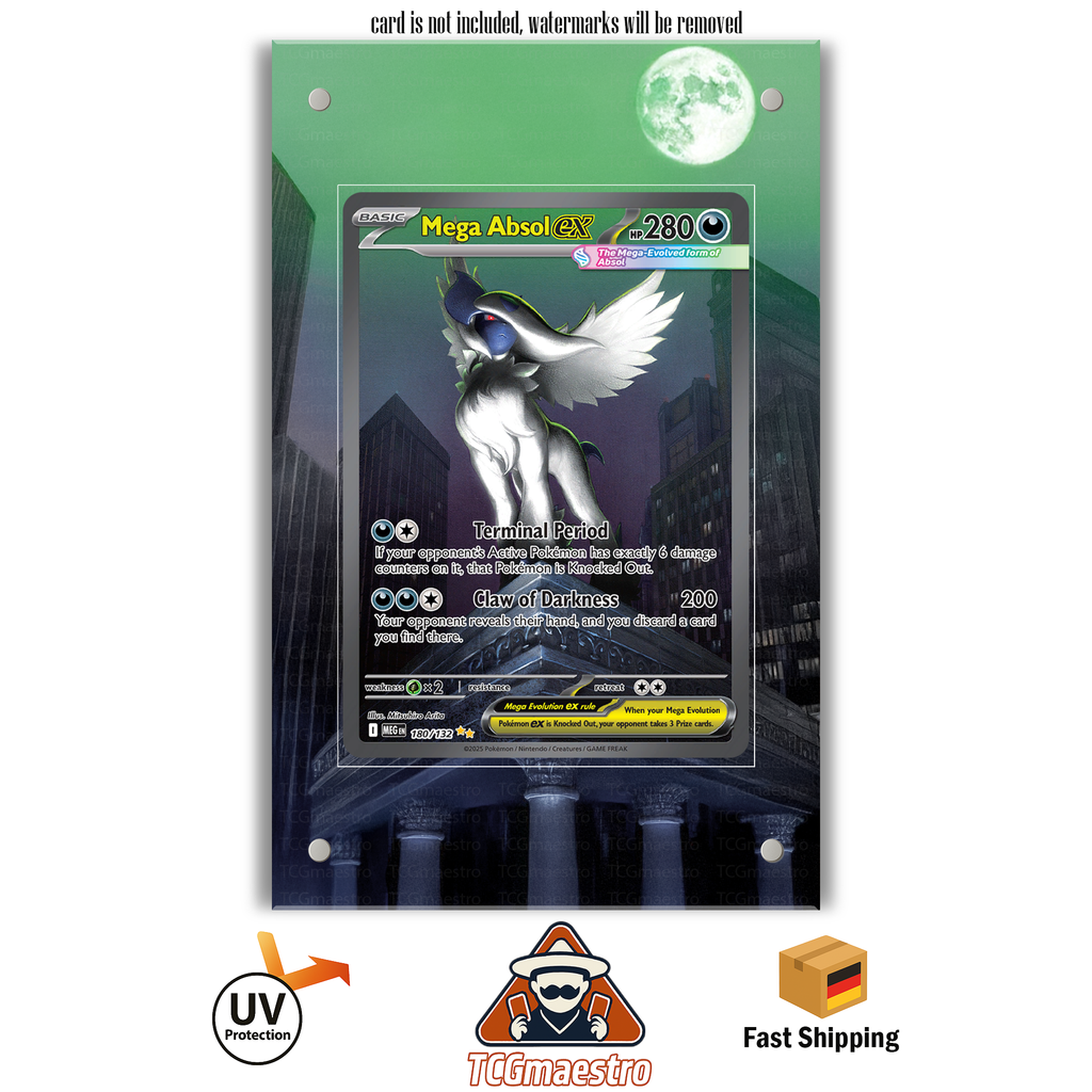 Mega Absol 180/132 Pokémon Extended Artwork Rahmen & Schutzhülle