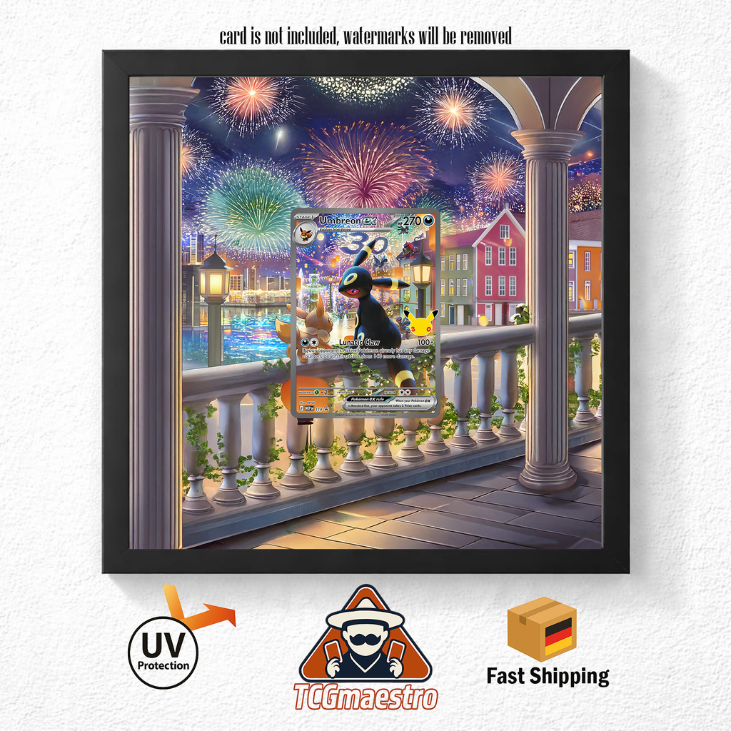 Bilderrahmen Pokémon Nachtara Umbreon 30th Promo Display Art Frame