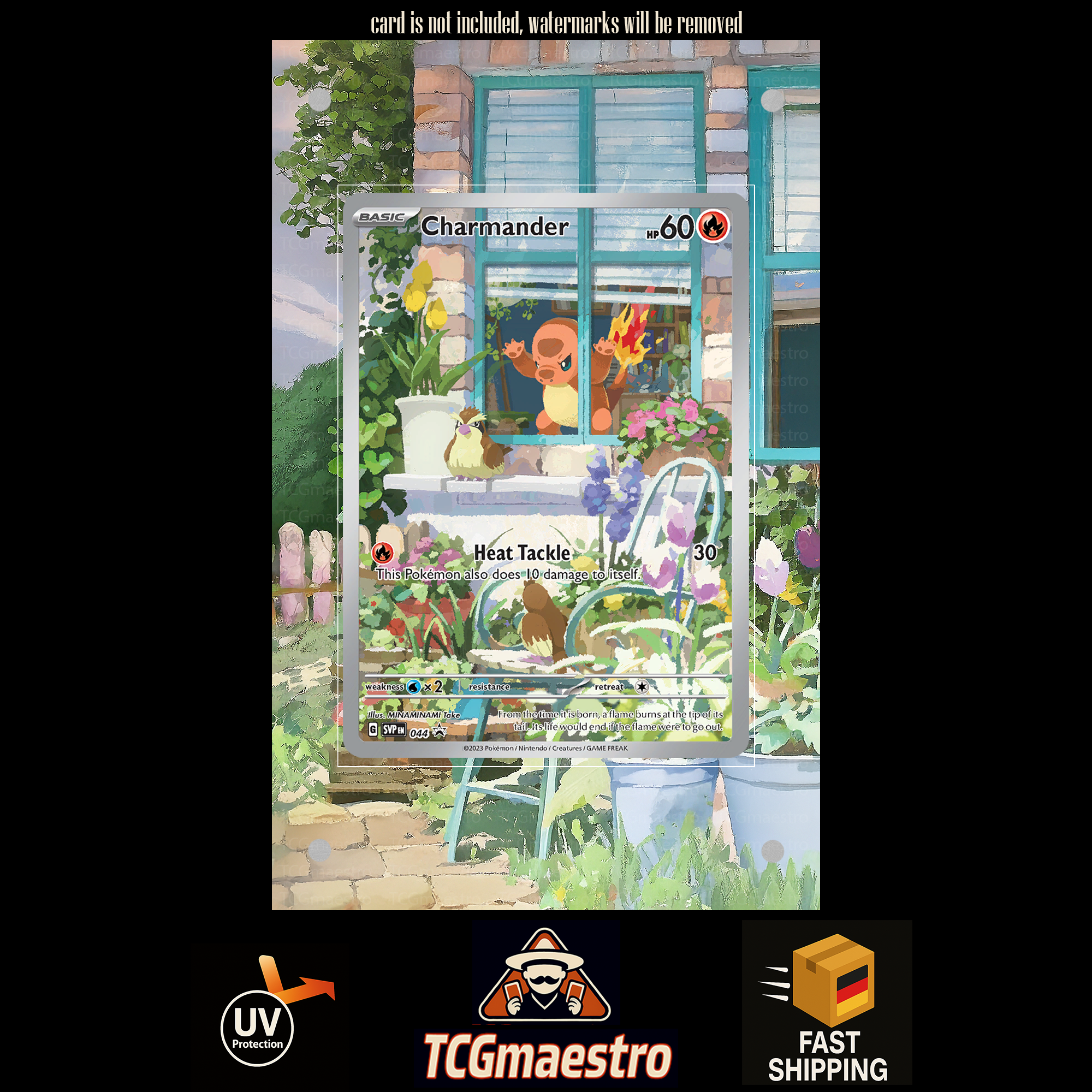 Glumanda Charmander 044 Pokemon Extended Artwork protective Display Case