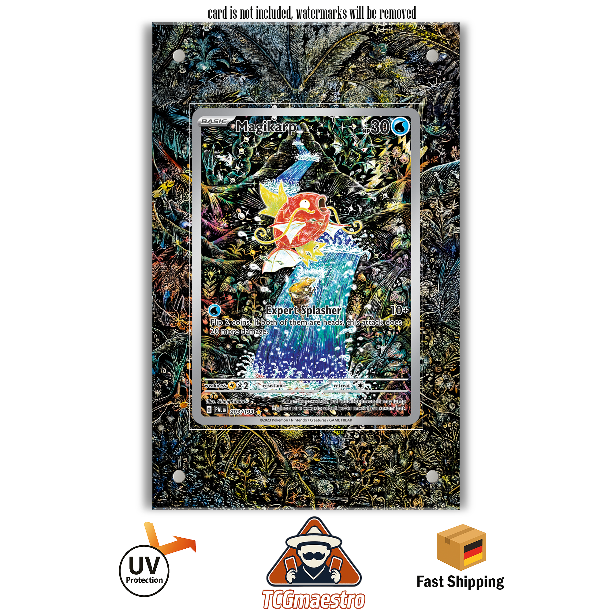 Karpador Magikarp PAL 203/193 Pokémon Extended Artwork Rahmen & Schutzhülle