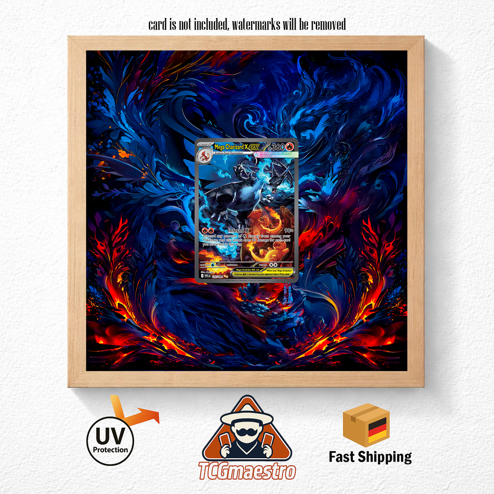 Bilderrahmen Pokémon Glurak Charizard PFL 125 Display Frame Extended Art