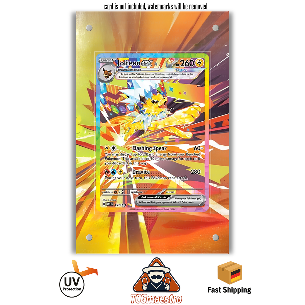 Blitza Jolteon PRE 153/131 Pokémon Extended Artwork Rahmen & Schutzhülle