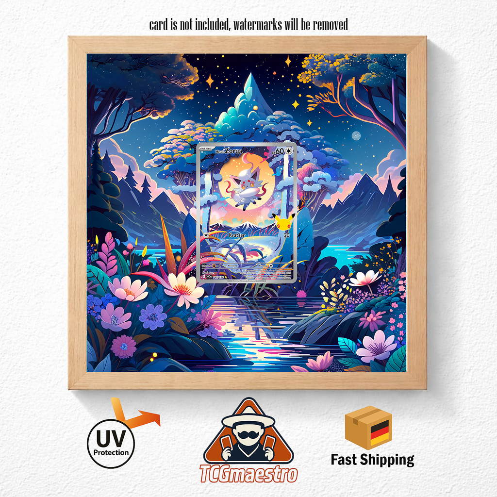 Bilderrahmen Pokémon Zorua 30th 145 Promo Display Art Frame